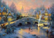 Bild von Winterliches Dorf. Puzzle von Kinkade, Thomas (Illustr.)