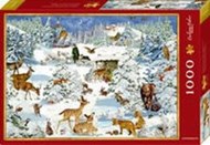 Bild von Puzzle Tiere in Schneelandschaft (1000 Teile) von Barbara Behr (Illustr.)